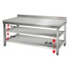 Table inox adossée - 2000 (L) x 600 (P) x 900 (H) mm