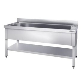 Plonge inox avec fond - 1000x600mm - 1 cuve